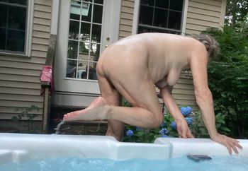 wife in he hot tub